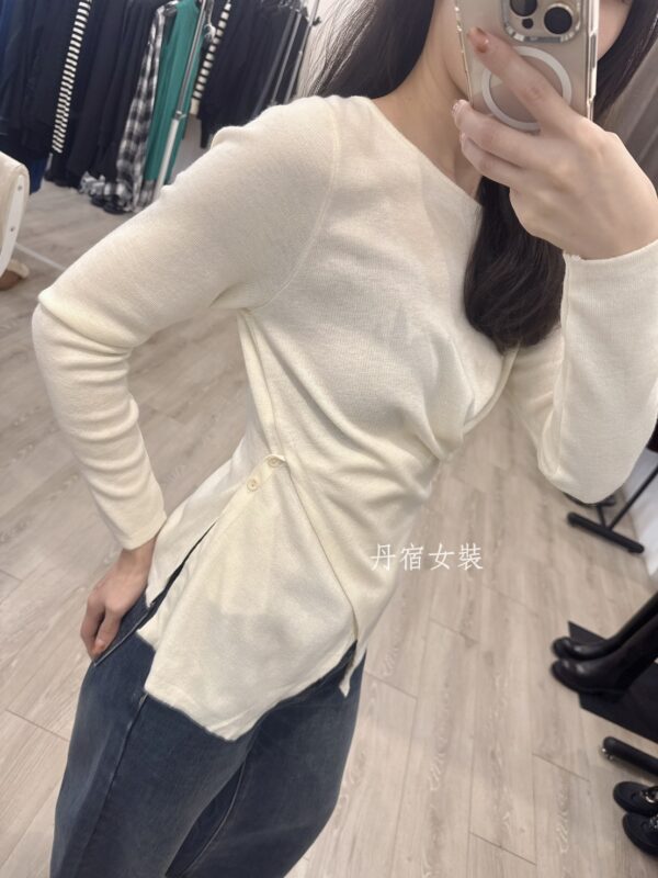 F581131 交叉扣修身針織衣