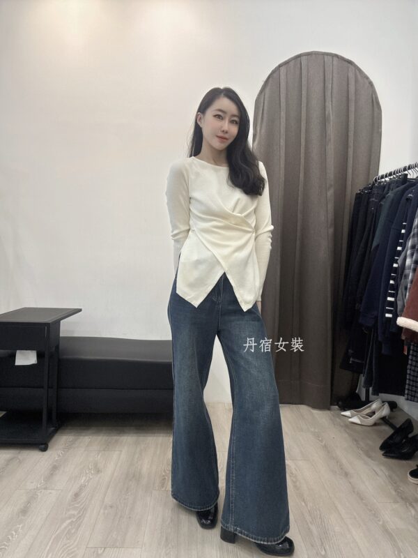 F581131 交叉扣修身針織衣