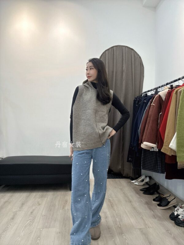 S521473 下開拉鍊連帽背心