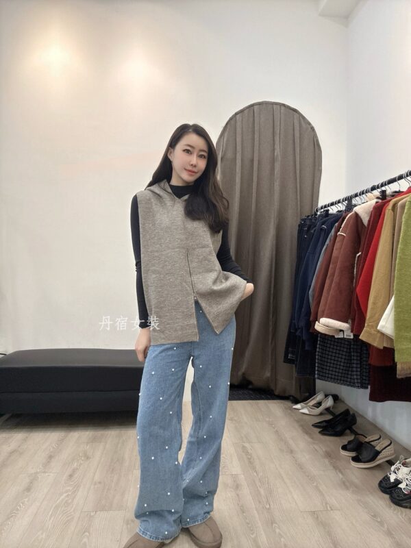 S521473 下開拉鍊連帽背心