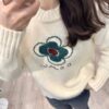 F581168 花朵刺繡毛衣