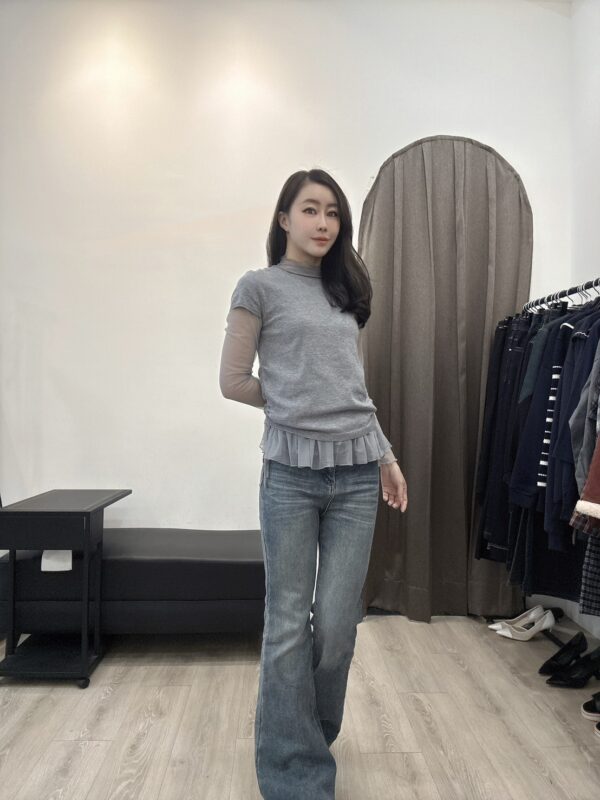 F501077 短袖上衣+內襯紗衣