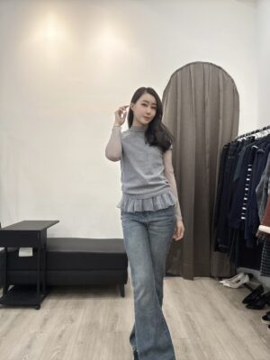 F501077 短袖上衣+內襯紗衣