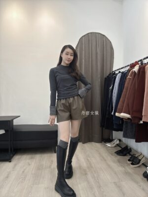 S__124682314 F501096 袖拼格上衣(袖口可拆)