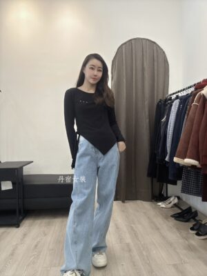 S__124747964 S521019 腰綁帶不對稱開衩上衣