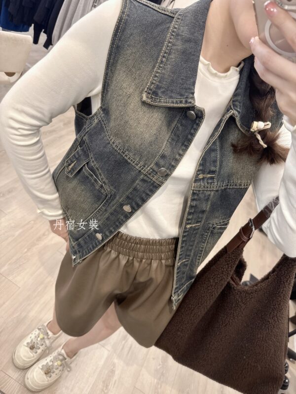 S564007 煙灰牛仔背心