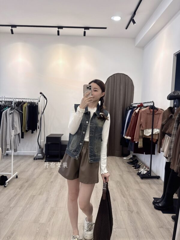 S564007 煙灰牛仔背心