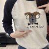 S521483 眼鏡熊配色針織上衣