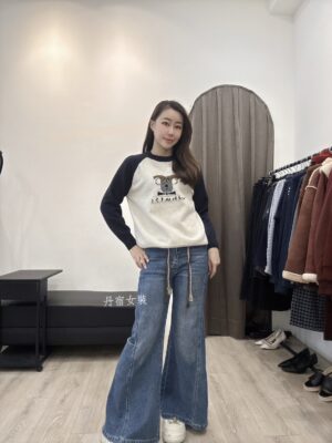 S__124862731 S521483 眼鏡熊配色針織上衣