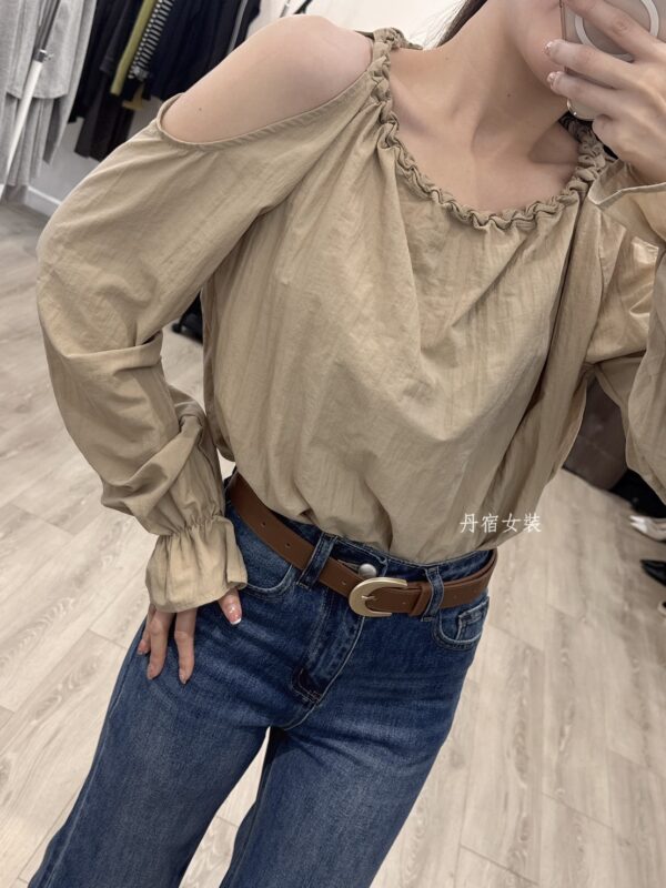 F581039 後綁帶露肩上衣