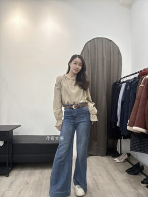 F581039 後綁帶露肩上衣