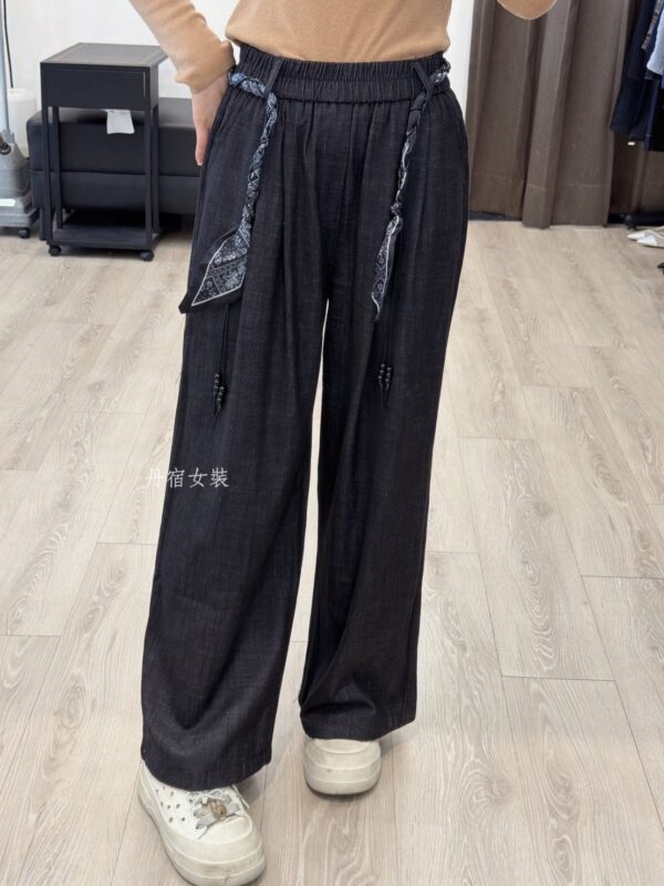 S523010 寬褲+絲巾綁帶