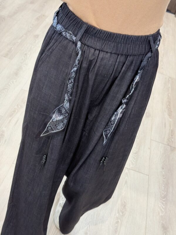 S523010 寬褲+絲巾綁帶