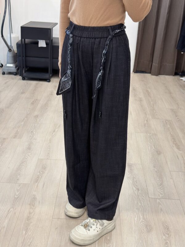 S523010 寬褲+絲巾綁帶