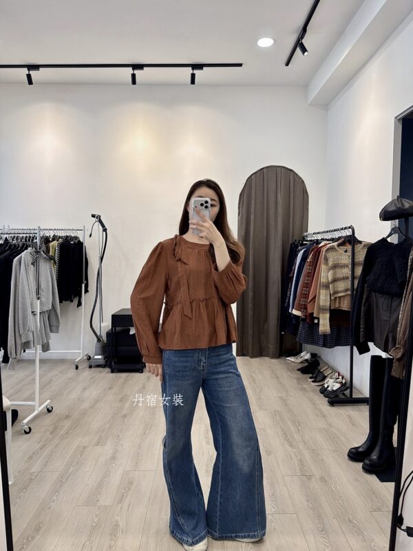 F581003 單肩打結上衣