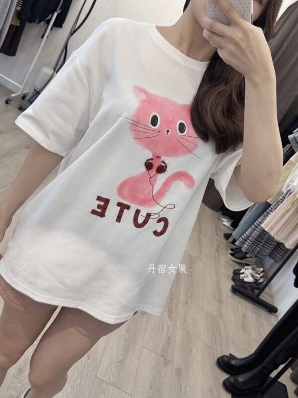 S651031 粉紅貓上衣