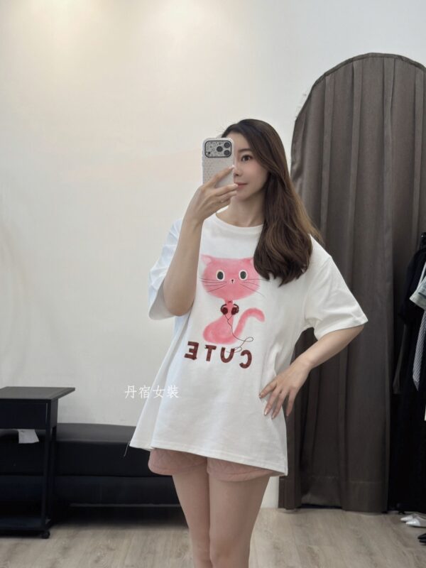 S651031 粉紅貓上衣