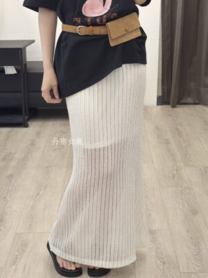 C11直紋網布長裙