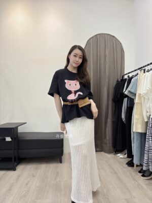 S651031 粉紅貓上衣