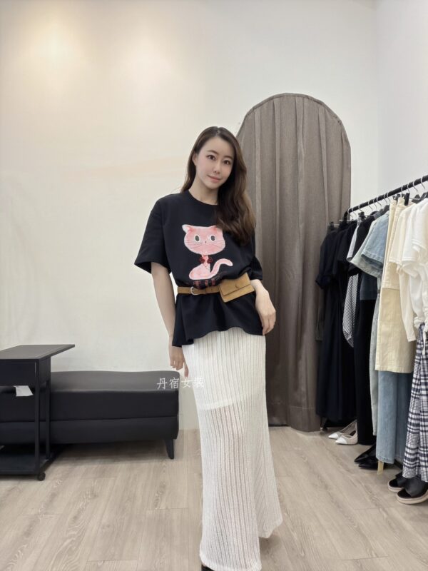 S651031 粉紅貓上衣