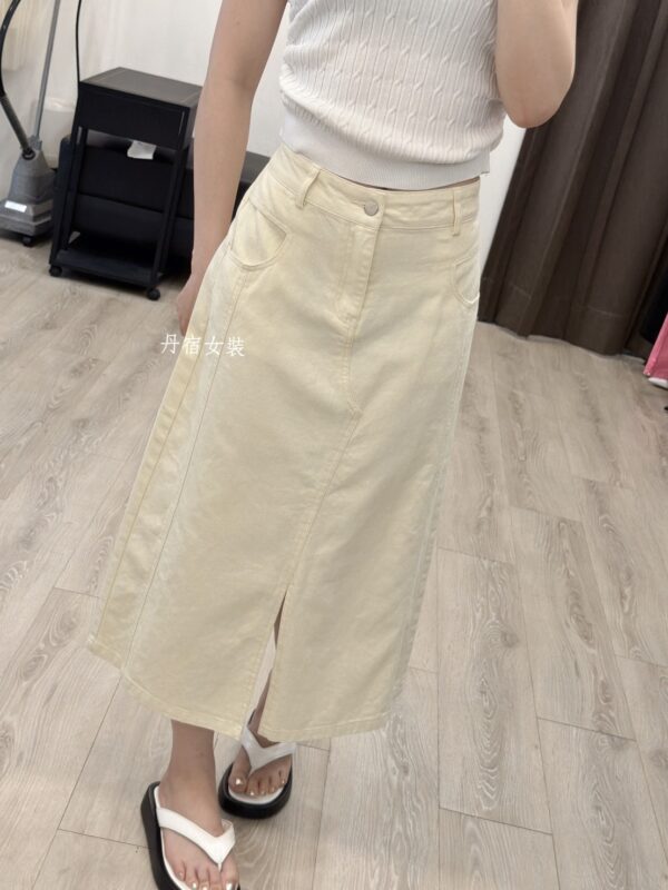 S652043 前開岔牛仔中裙