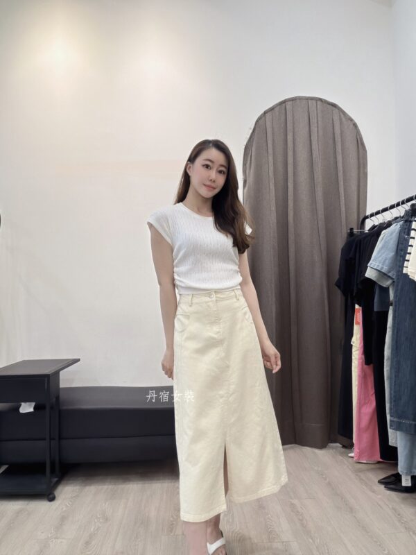 S652043 前開岔牛仔中裙