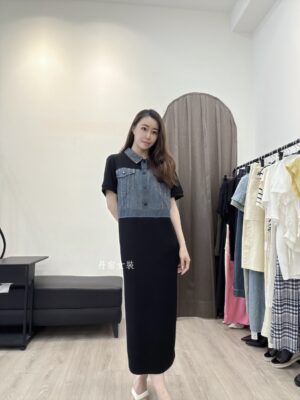 S655040 牛仔拼布連衣裙