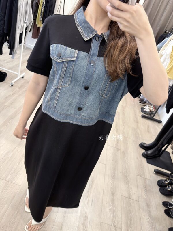 S655040 牛仔拼布連衣裙