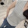 F671023 V領條紋背心