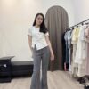 S611255 側扭結開衩上衣