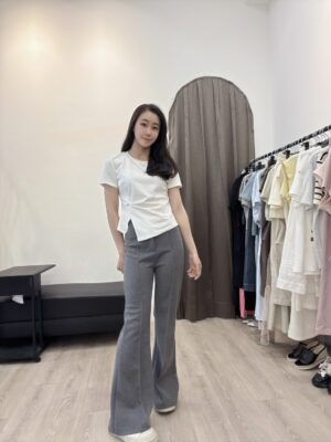 S611255 側扭結開衩上衣
