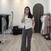 S611255 側扭結開衩上衣
