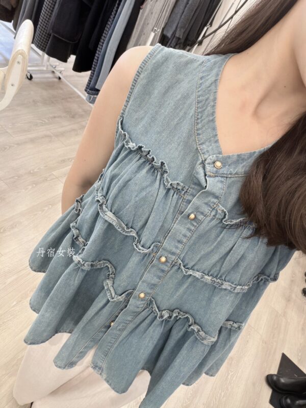 F671074 無袖牛仔上衣-蛋糕層