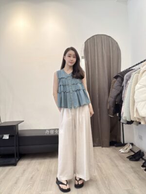F671074 無袖牛仔上衣-蛋糕層
