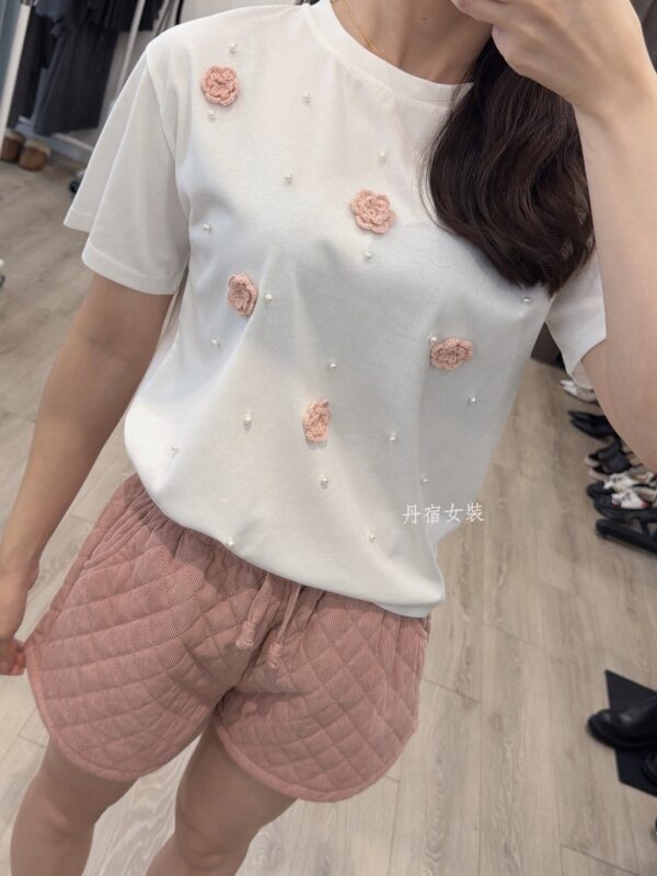 F671134 立體花釘珠上衣