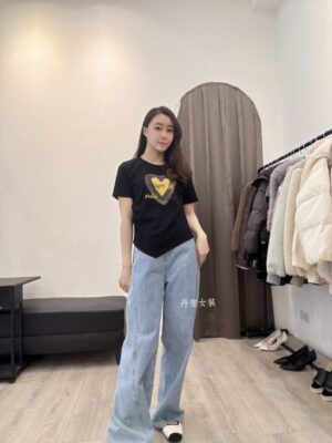 S611048 側抓皺愛心塗鴉衣
