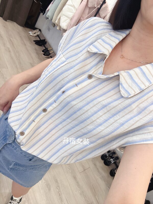 F671033-20條紋無袖襯衫